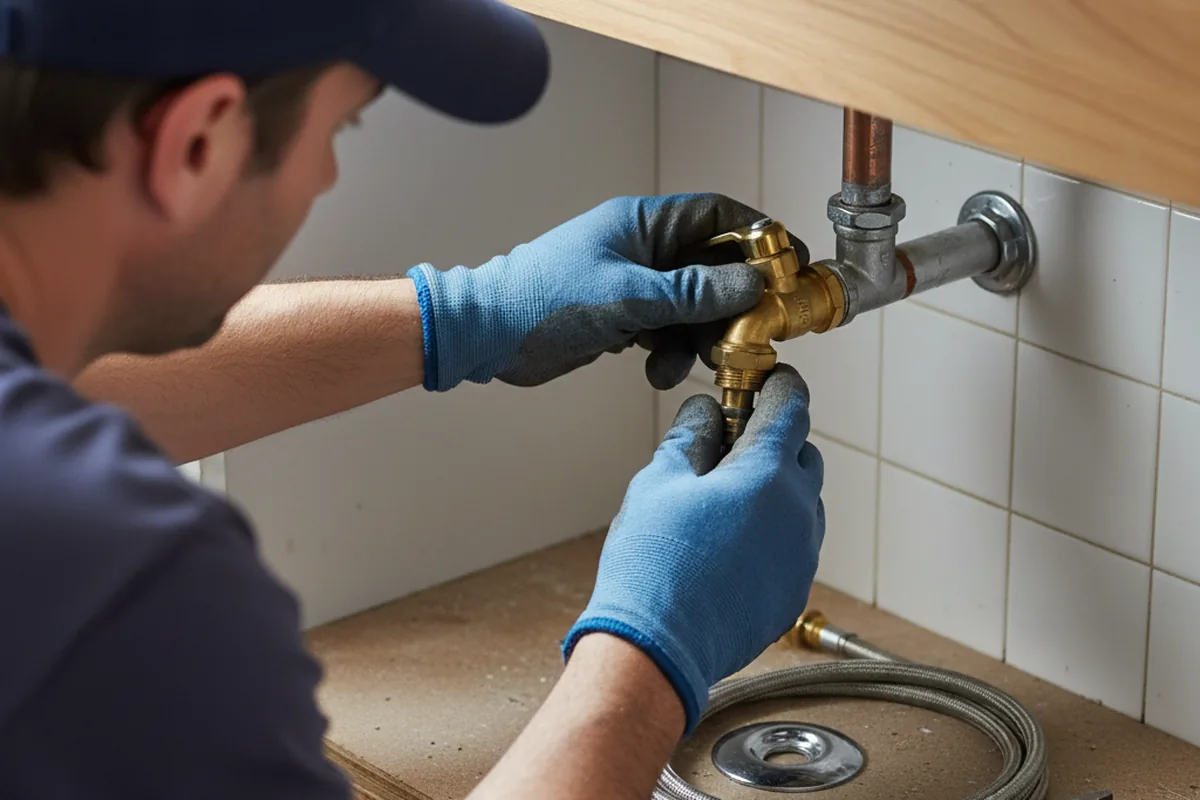 Shutoff valve and fitting work during Faucet and Fixture Repair in Siloam